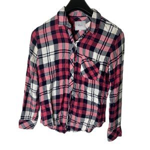 Rails button down shirt Hunter Mulberry White Indigo women’s size small